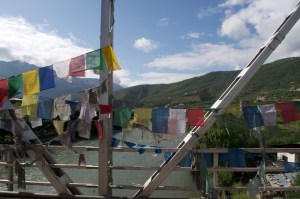 Crossing the Paro River.